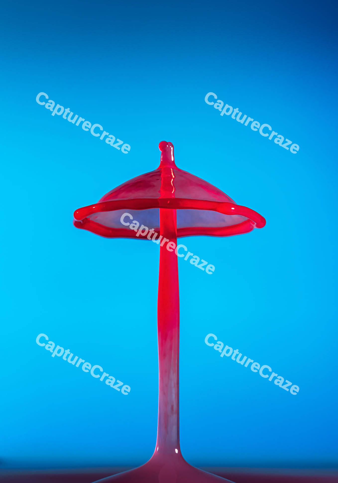 Red glass art